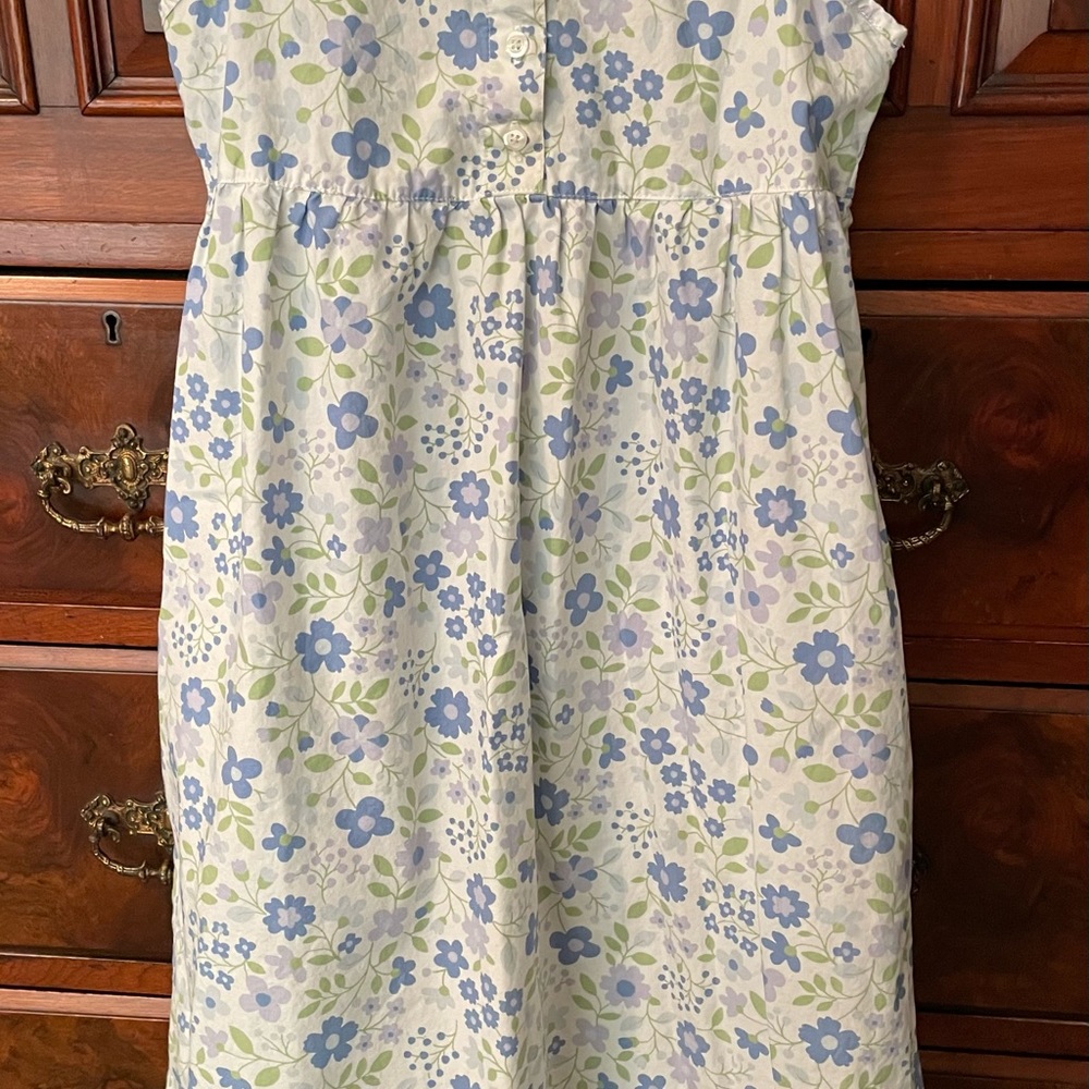 Girls Lands' End Blue Floral Maxi Dress Sz 7 - Picture 4 of 8